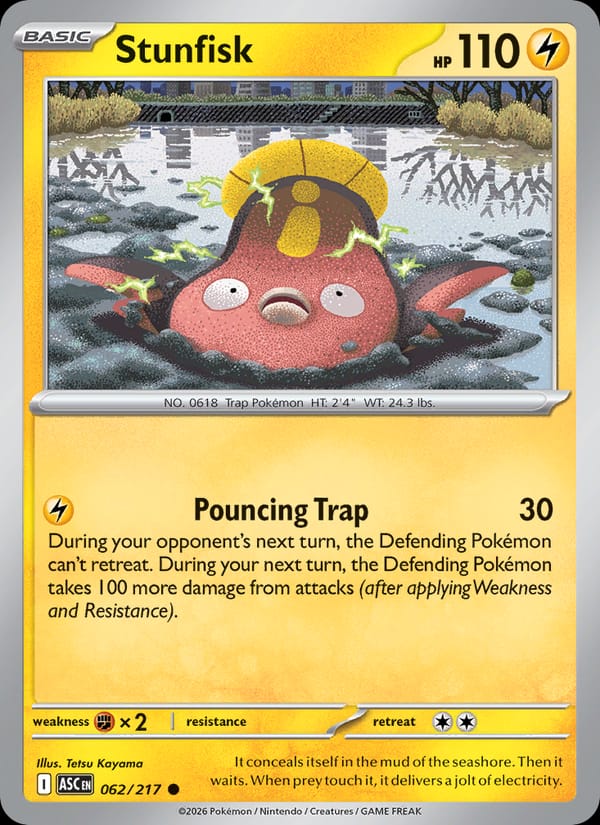 Stunfisk 062/217 Ascended Heroes Pokémon card