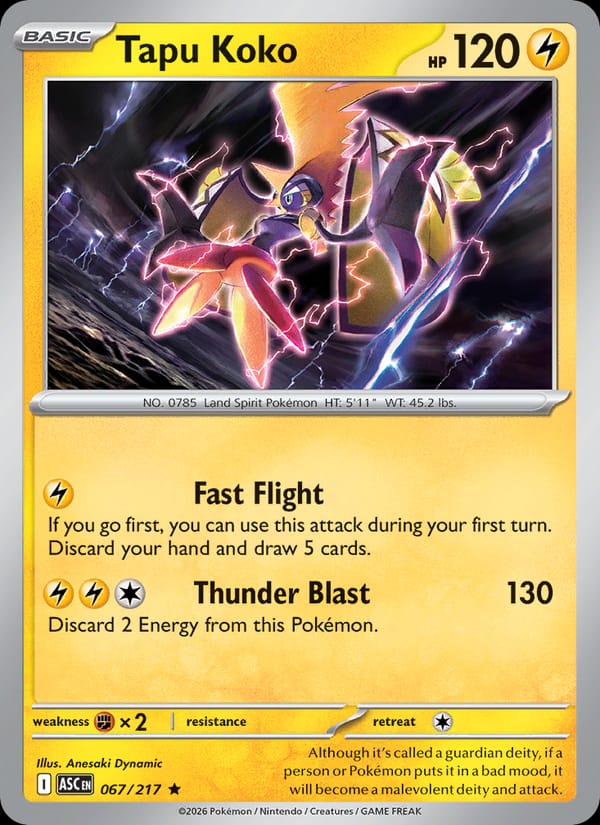 Tapu Koko 067/217 Ascended Heroes Pokémon card