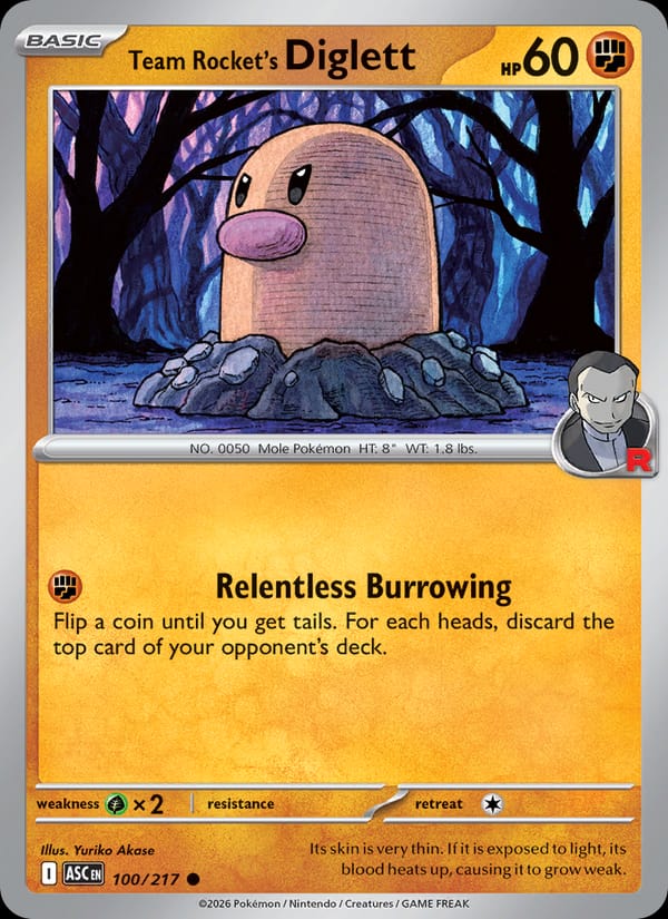 Team Rocket's Diglett 100/217 Ascended Heroes Pokémon card