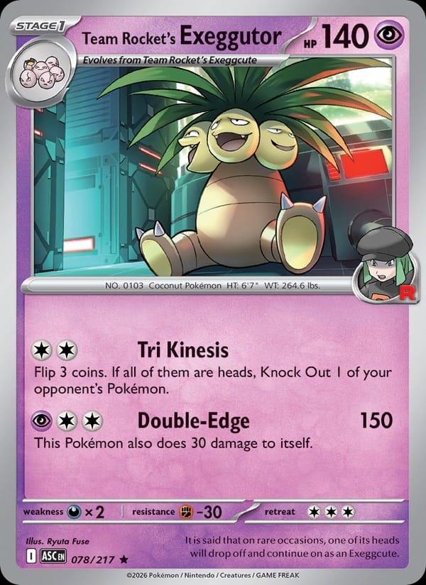 Team Rocket's Exeggutor 078/217 Ascended Heroes Pokémon card