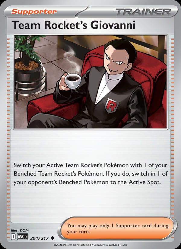 Team Rocket's Giovanni 204/217 Ascended Heroes Pokémon card