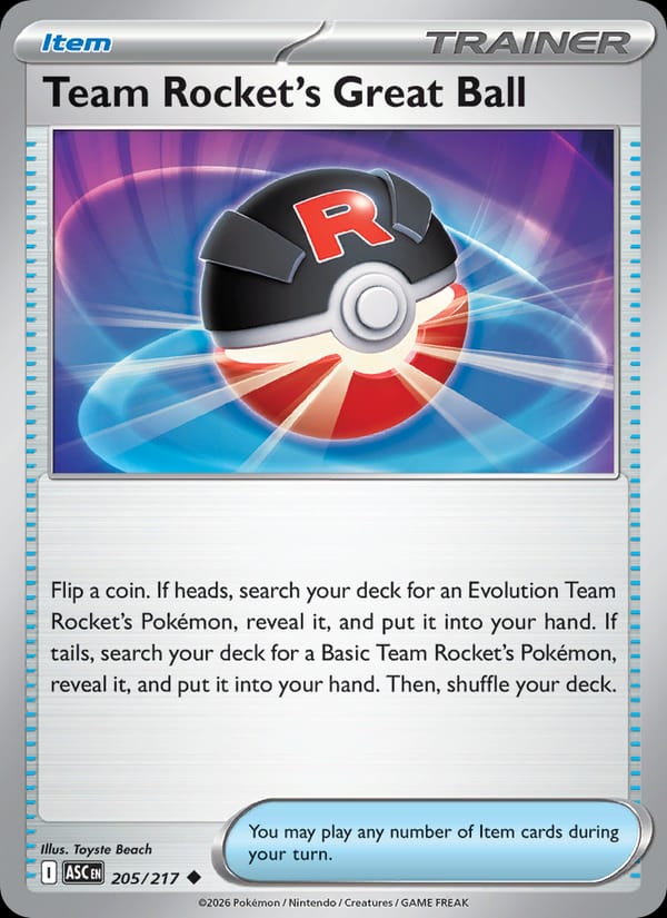 Team Rocket's Great Ball 205/217 Ascended Heroes Pokémon card