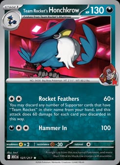 Team Rocket's Honchkrow 127/217 Rare – Ascended Heroes Pokémon card