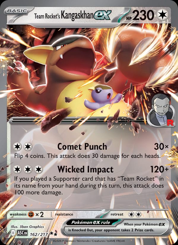 Team Rocket's Kangaskhan ex 162/217 Ascended Heroes Pokémon card