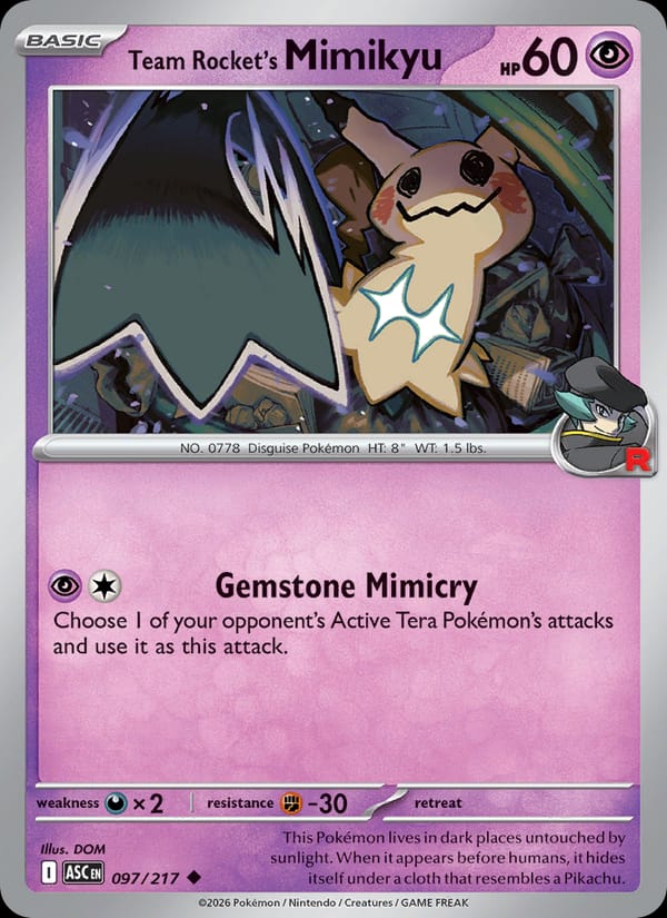 Team Rocket's Mimikyu 097/217 Ascended Heroes Pokémon card