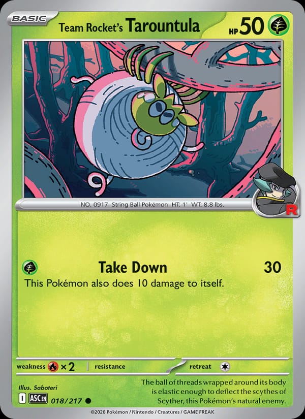 Team Rocket's Tarountula 018/217 Ascended Heroes Pokémon card