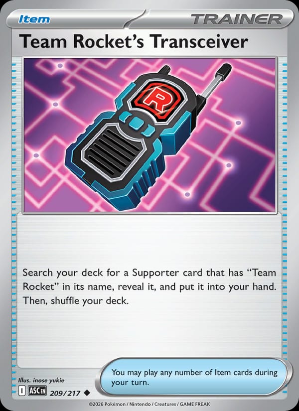 Team Rocket's Transceiver 209/217 Ascended Heroes Pokémon card