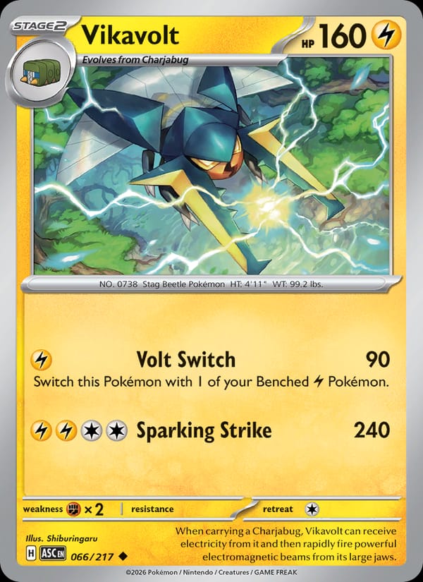 Vikavolt 066/217 Ascended Heroes Pokémon card