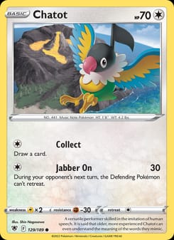 Chatot 129/189 Common – Astral Radiance Pokémon card