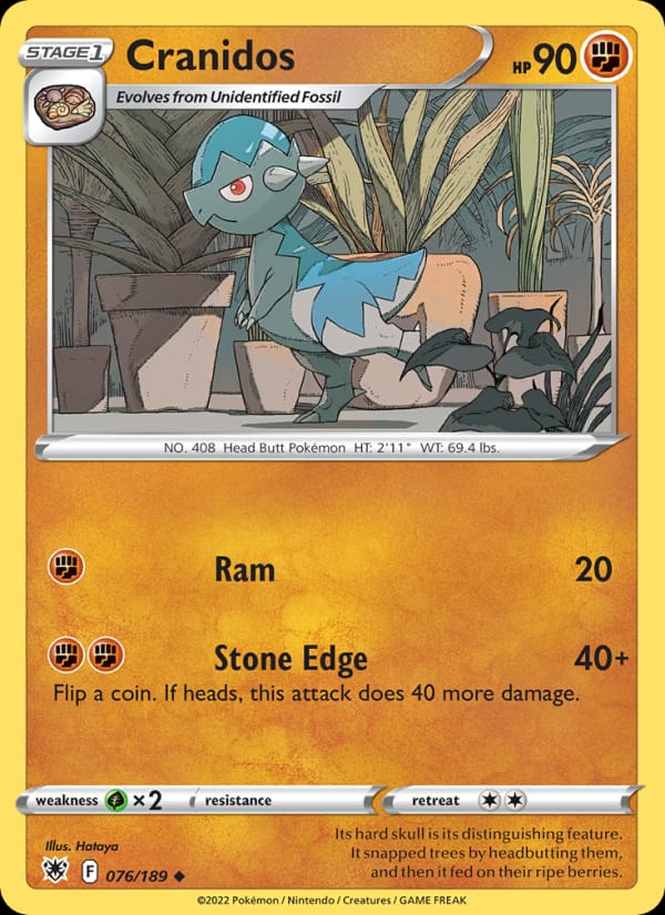 Cranidos 076/189 Astral Radiance Pokémon card