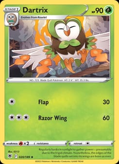 Dartrix 020/189 Uncommon – Astral Radiance Pokémon card