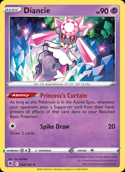 Diancie 068/189 Holo Rare – Astral Radiance Pokémon card