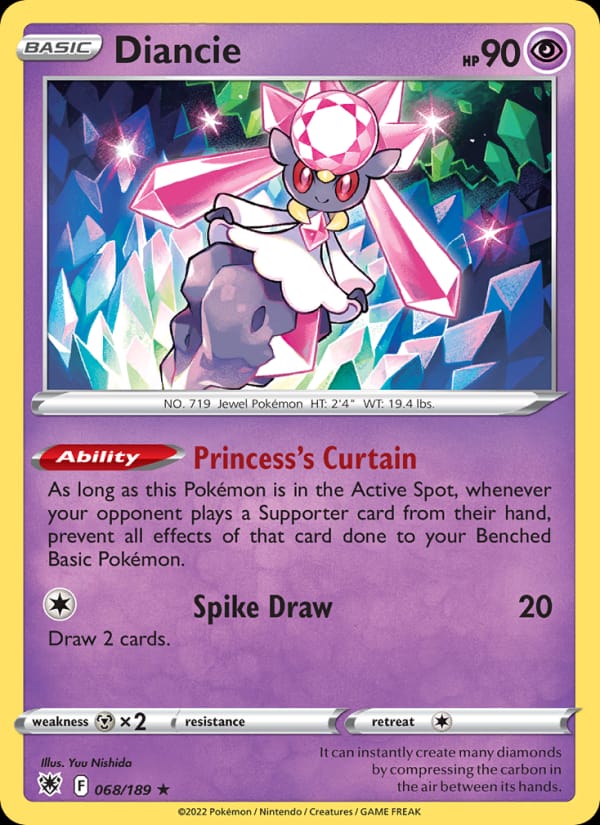 Diancie 068/189 Astral Radiance Pokémon card