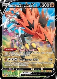 Galarian Zapdos V TG19/TG30 Ultra Rare – Astral Radiance Pokémon card