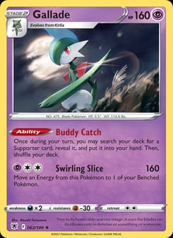 Gallade 062/189 Holo Rare – Astral Radiance Pokémon card