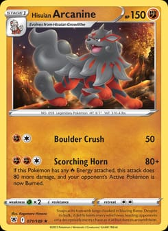 Hisuian Arcanine 071/189 Rare – Astral Radiance Pokémon card
