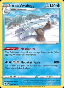 Hisuian Avalugg 048/189 Rare – Astral Radiance Pokémon card