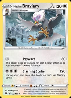 Hisuian Braviary 132/189 Rare – Astral Radiance Pokémon card
