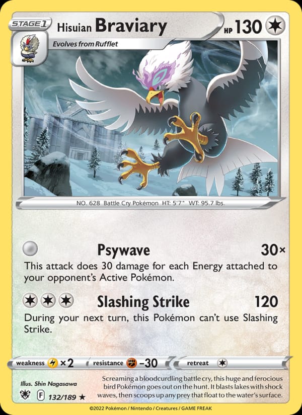 Hisuian Braviary 132/189 Astral Radiance Pokémon card