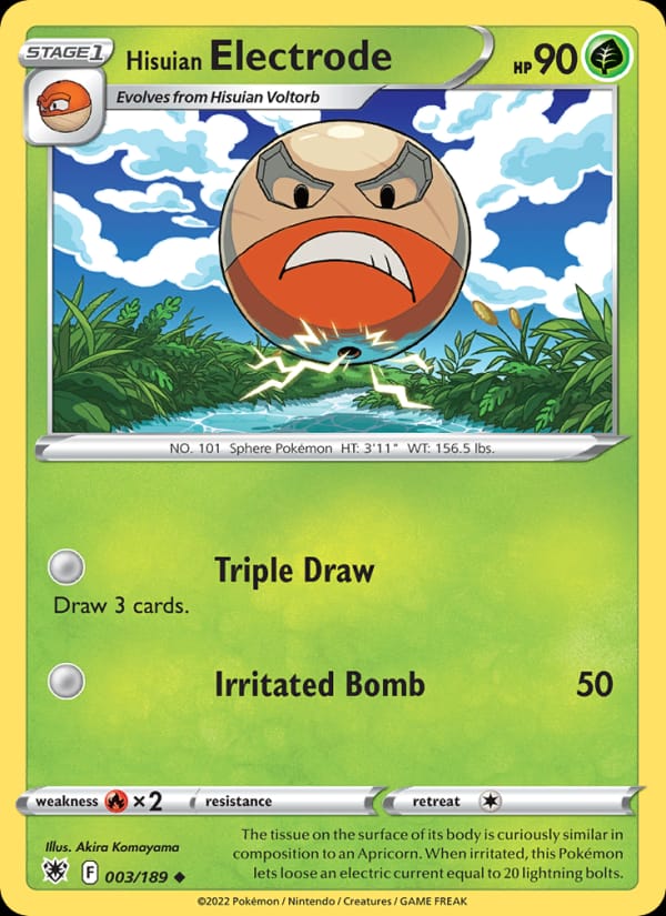 Hisuian Electrode 003/189 Astral Radiance Pokémon card