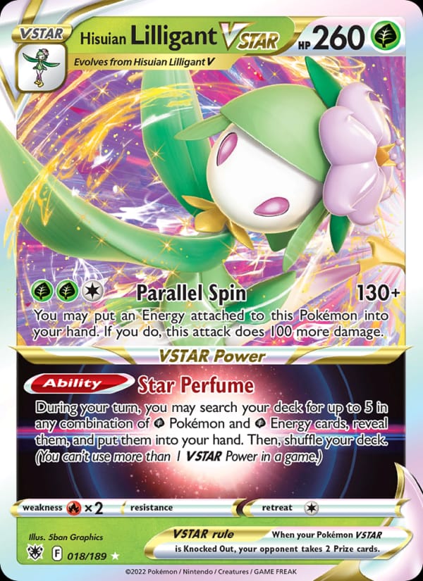 Hisuian Lilligant VSTAR 018/189 Astral Radiance Pokémon card