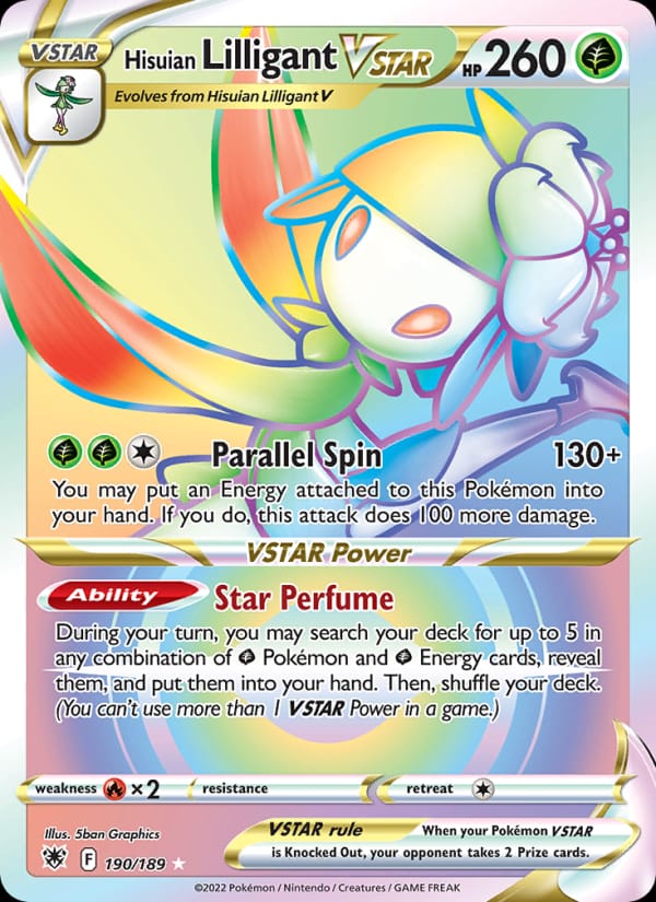 Hisuian Lilligant VSTAR 190/189 Astral Radiance Pokémon card