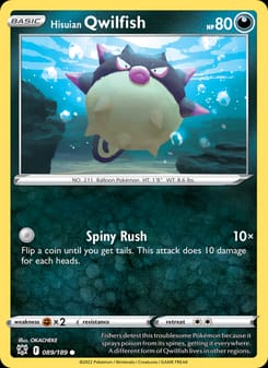 Hisuian Qwilfish 089/189 Common – Astral Radiance Pokémon card