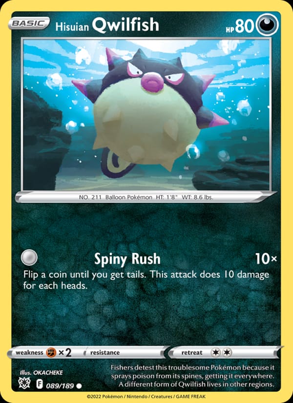Hisuian Qwilfish 089/189 Astral Radiance Pokémon card
