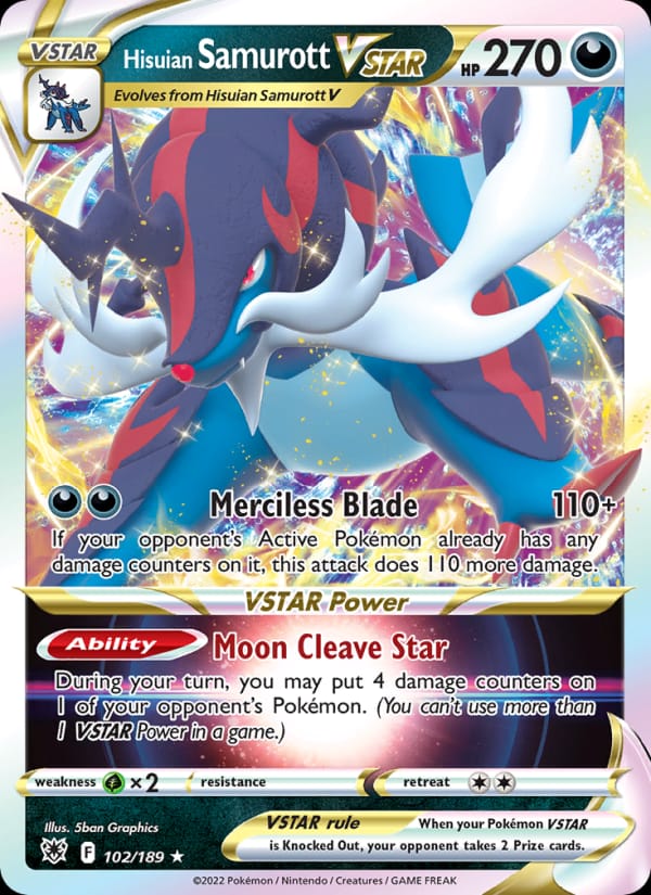Hisuian Samurott VSTAR 102/189 Astral Radiance Pokémon card