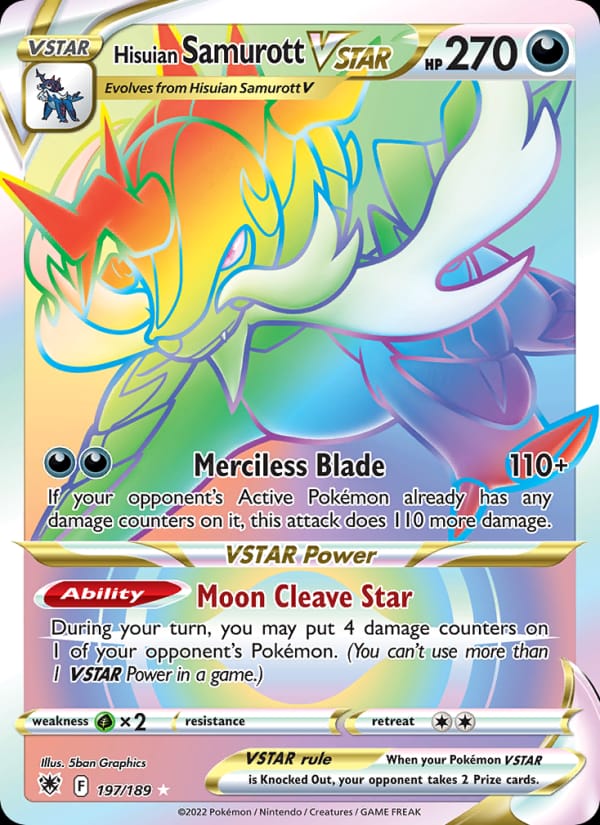Hisuian Samurott VSTAR 197/189 Astral Radiance Pokémon card