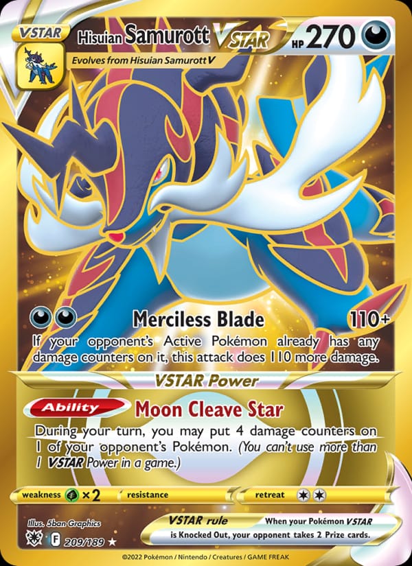 Hisuian Samurott VSTAR 209/189 Astral Radiance Pokémon card