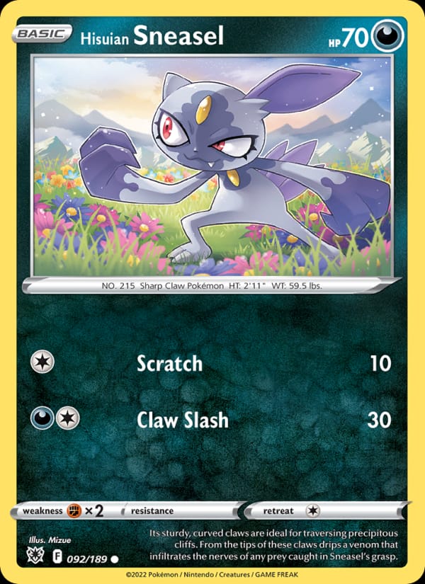 Hisuian Sneasel 092/189 Astral Radiance Pokémon card