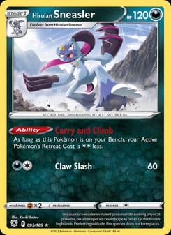 Hisuian Sneasler 093/189 Holo Rare – Astral Radiance Pokémon card