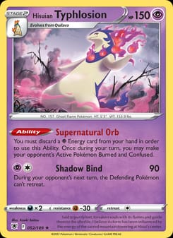 Hisuian Typhlosion 052/189 Holo Rare – Astral Radiance Pokémon card