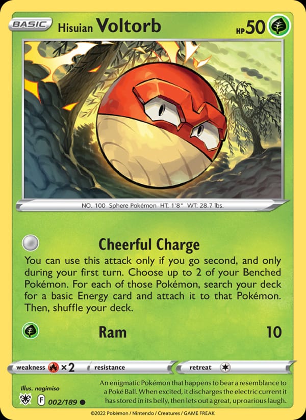 Hisuian Voltorb 002/189 Astral Radiance Pokémon card