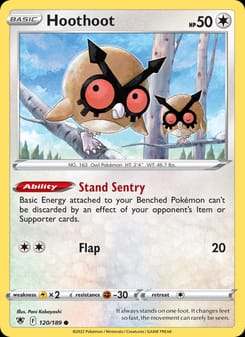 Hoothoot 120/189 Common – Astral Radiance Pokémon card