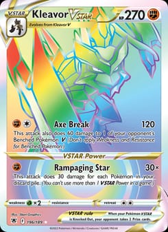 Kleavor VSTAR 196/189 Secret Rare – Astral Radiance Pokémon card