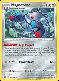 Magnezone 107/189 Holo Rare – Astral Radiance Pokémon card