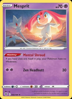 Mesprit 066/189 Holo Rare – Astral Radiance Pokémon card
