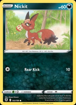 Nickit 103/189 Common – Astral Radiance Pokémon card