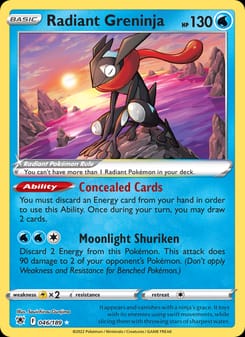 Radiant Greninja 046/189 Radiant Rare – Astral Radiance Pokémon card