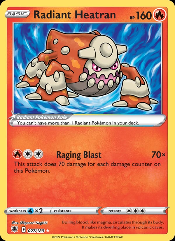 Radiant Heatran 027/189 Astral Radiance Pokémon card
