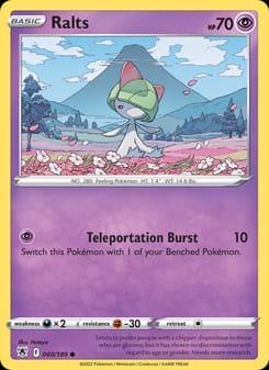 Ralts 060/189 Common – Astral Radiance Pokémon card
