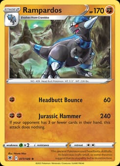 Rampardos 077/189 Holo Rare – Astral Radiance Pokémon card