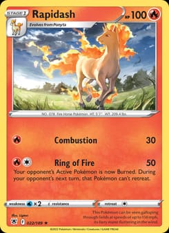 Rapidash 022/189 Rare – Astral Radiance Pokémon card