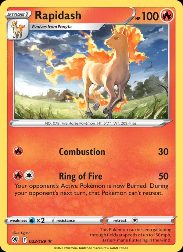 Rapidash 022/189 Astral Radiance Pokémon card