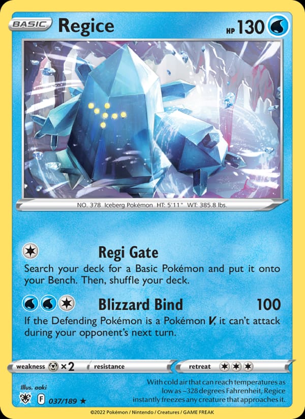 Regice 037/189 Astral Radiance Pokémon card