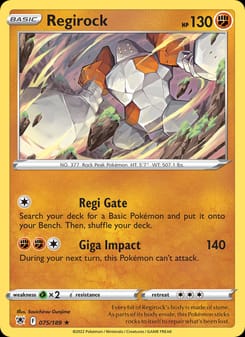 Regirock 075/189 Rare – Astral Radiance Pokémon card