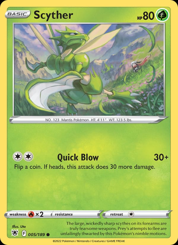Scyther 005/189 Astral Radiance Pokémon card