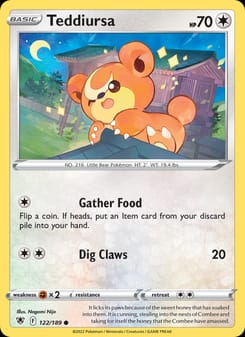 Teddiursa 122/189 Common – Astral Radiance Pokémon card